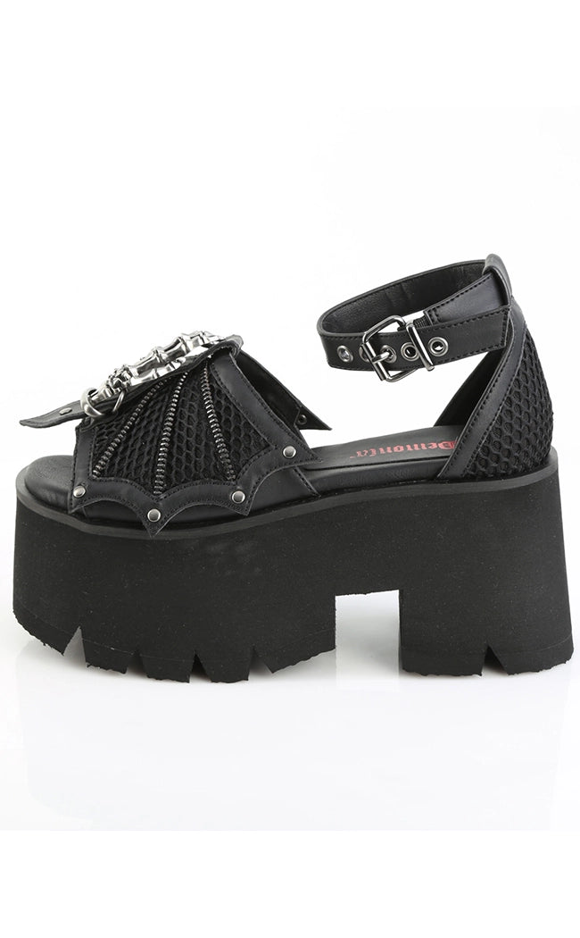 ASHES-11 Black Matte Platform Sandal