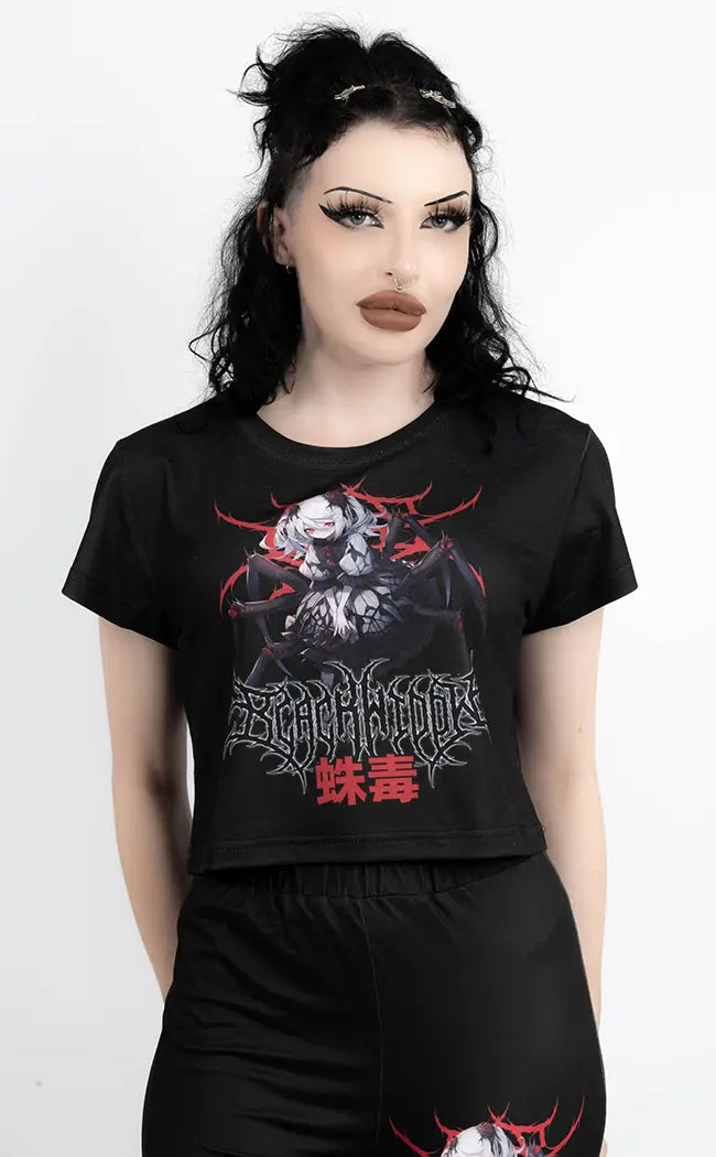 Black Widow Crop Top-Tragic Beautiful-Tragic Beautiful