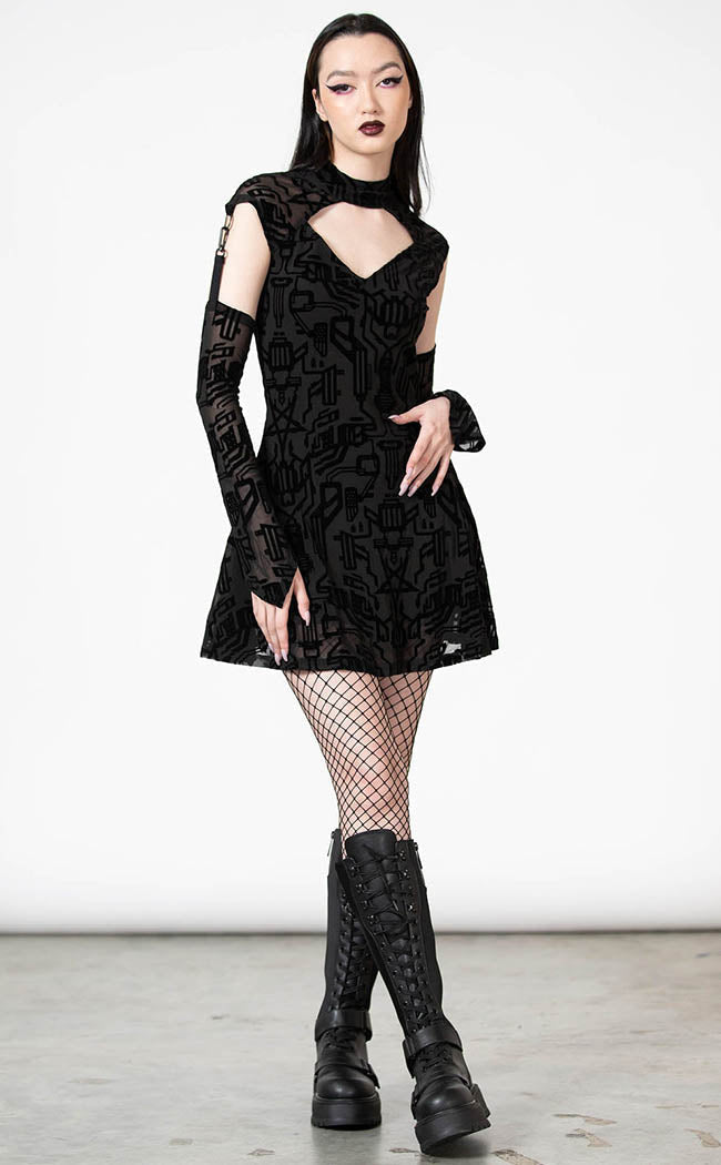 Digital Daze Mesh Dress-Killstar-Tragic Beautiful
