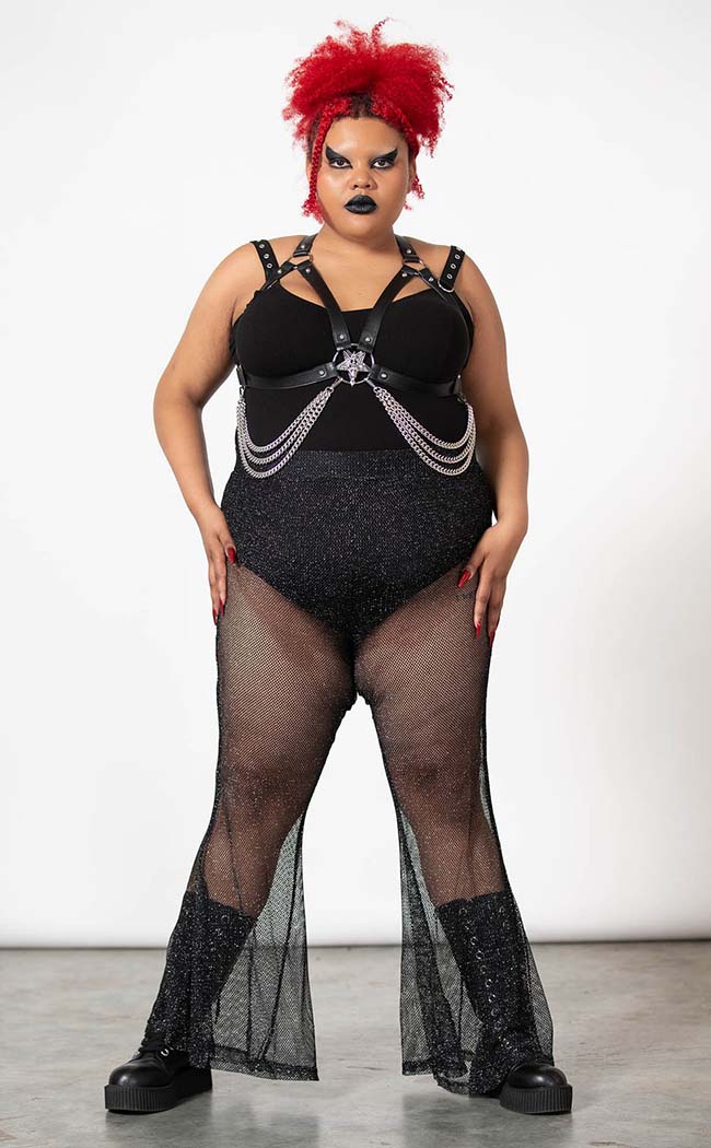 Double Platinum Flares [Plus-Size]-Killstar-Tragic Beautiful
