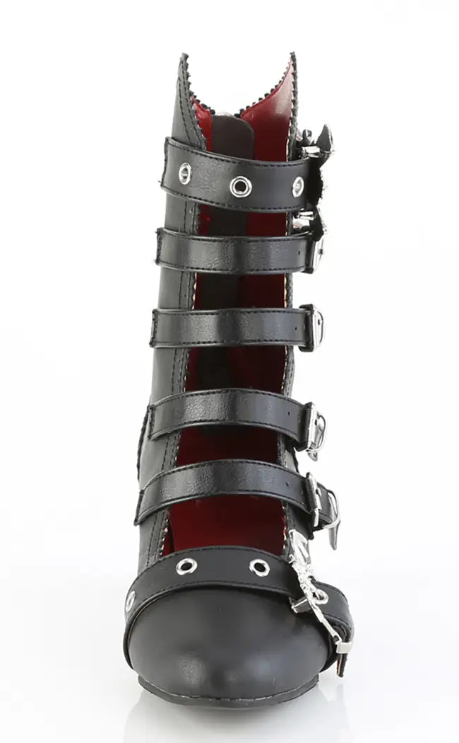 FLORA-1035 Black Vegan Mid-Calf Boots-Demonia-Tragic Beautiful