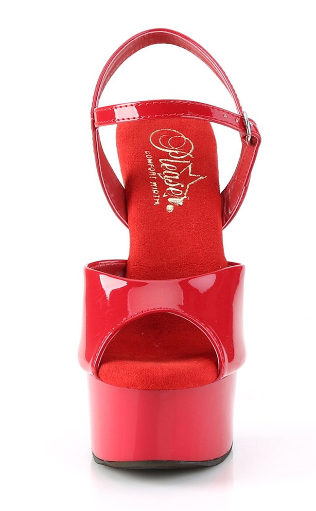 GLEAM-609 Red Patent Heels-Pleaser-Tragic Beautiful