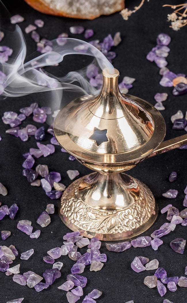 Gold Brass Burner with Handle
