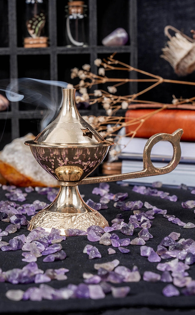 Gold Brass Burner with Handle