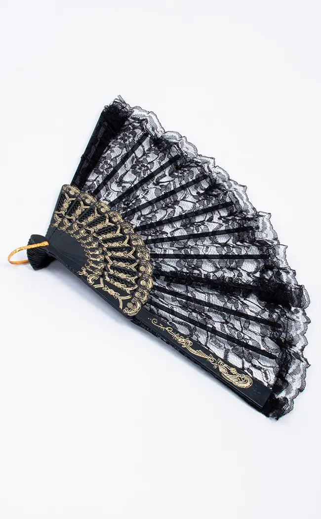 Gothic Lace Hand Fan-Gothic Accessories-Tragic Beautiful