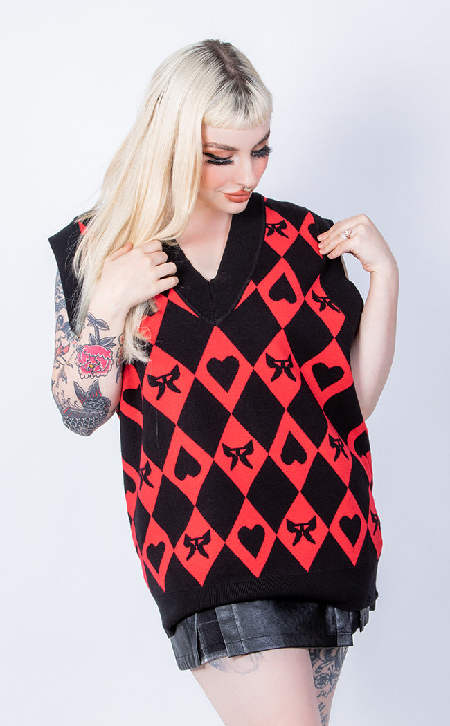 Harlequin Checkered Vest-Punk Rave-Tragic Beautiful