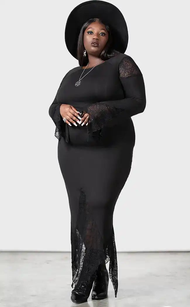 Spiderella Dress [Plus-Size]-Killstar-Tragic Beautiful