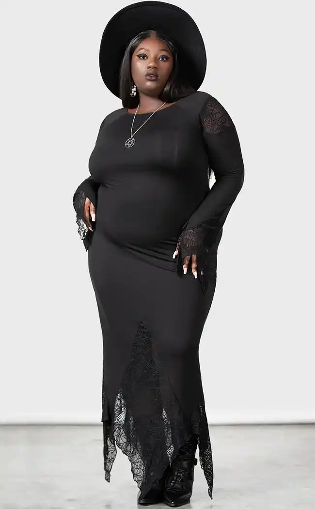 Spiderella Dress [Plus-Size]-Killstar-Tragic Beautiful