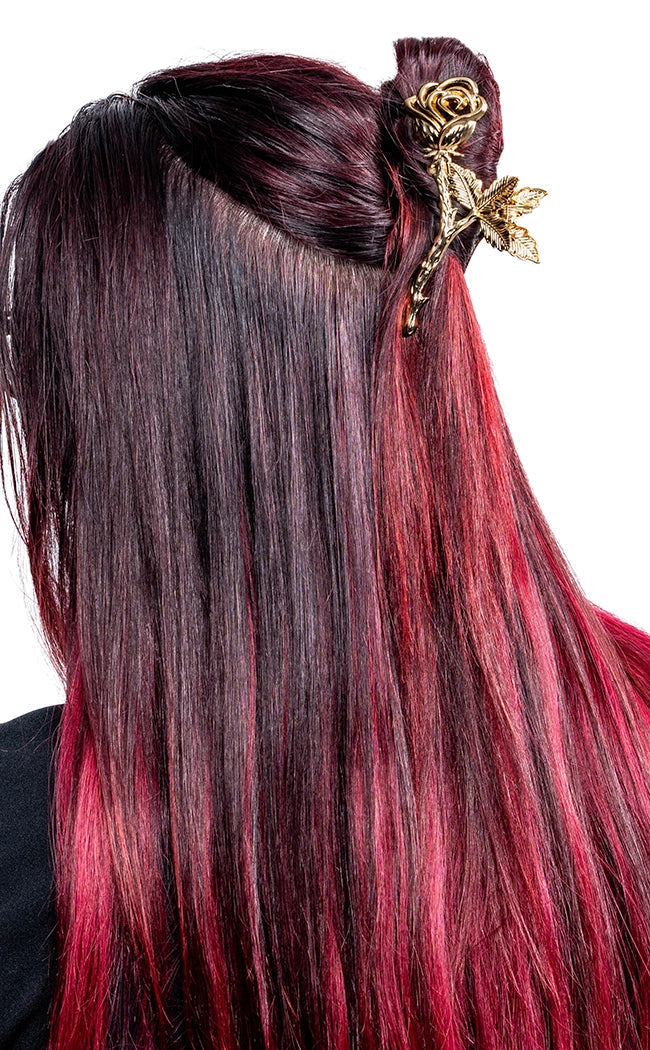 Thorns Rose Hair Claw Clip | Silver or Gold-Gothic Jewellery-Tragic Beautiful