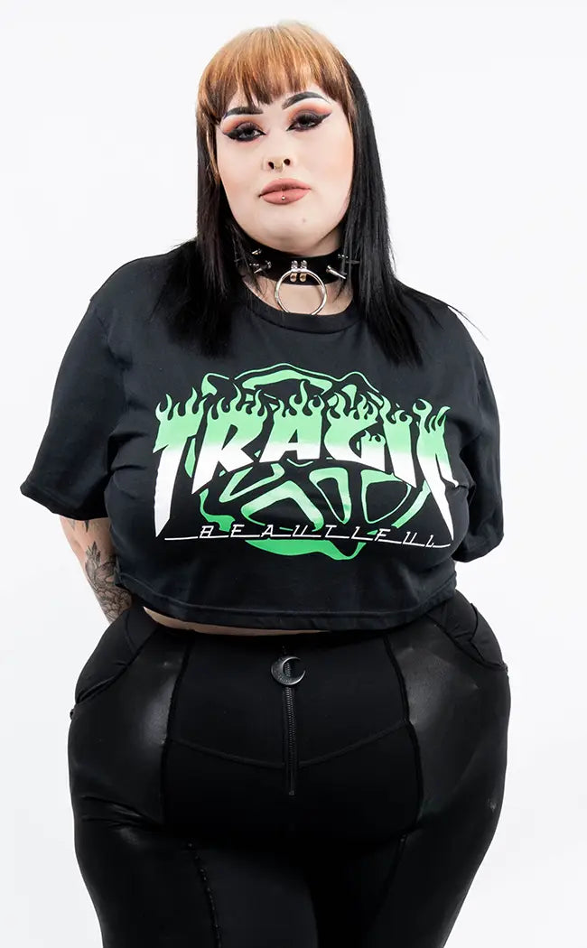 Tragic Green Crop Tee | Plus Size-Tragic Beautiful-Tragic Beautiful