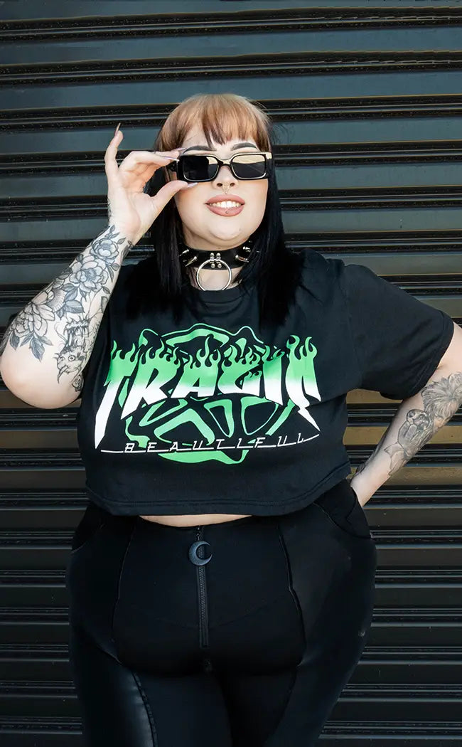 Tragic Green Crop Tee | Plus Size-Tragic Beautiful-Tragic Beautiful