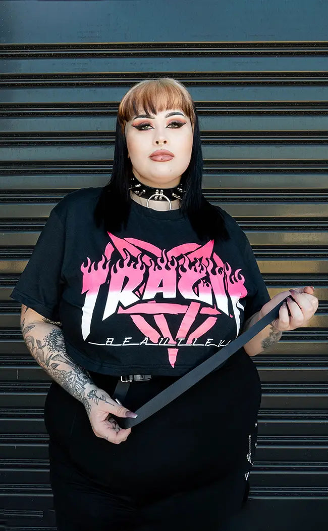 Tragic Pink Crop Tee | Plus Size-Tragic Beautiful-Tragic Beautiful